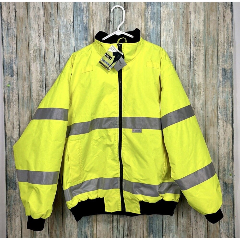 Charles River Apparel Hi Vis Safety Jacket ANSI Class 3 Reflective Coat XL NWT